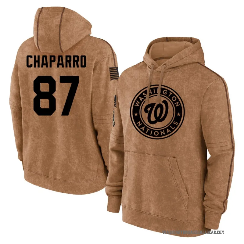 Andres Chaparro Men's Brown Washington Nationals 2023 Salute to Service Club Pullover Hoodie