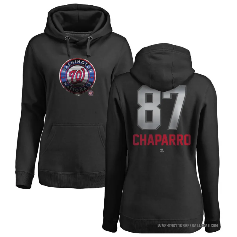 Andres Chaparro Women's Black Washington Nationals Branded Midnight Mascot Pullover Hoodie -