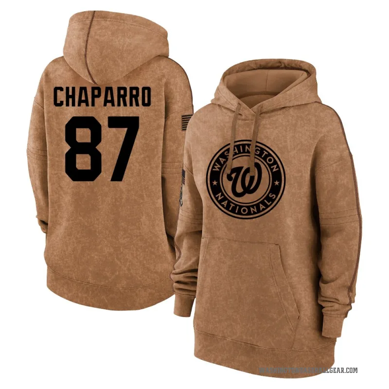 Andres Chaparro Women's Brown Washington Nationals 2023 Salute to Service Pullover Hoodie