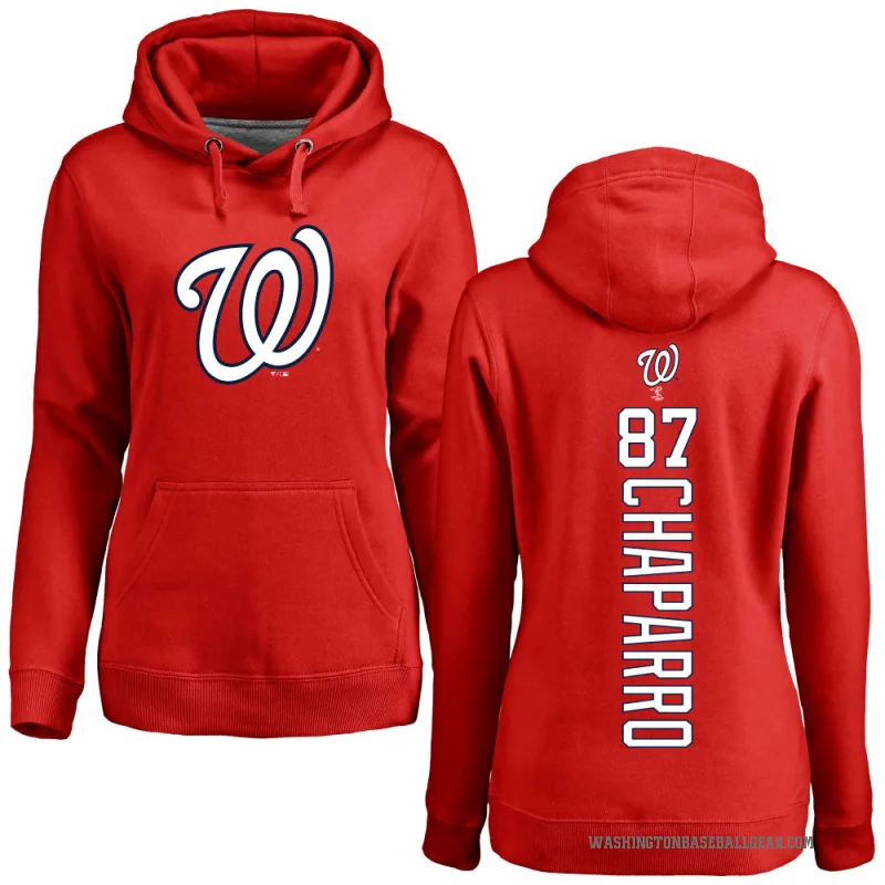 Andres Chaparro Women's Red Washington Nationals Backer Pullover Hoodie