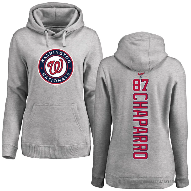 Andres Chaparro Women's Washington Nationals Ash Backer Pullover Hoodie