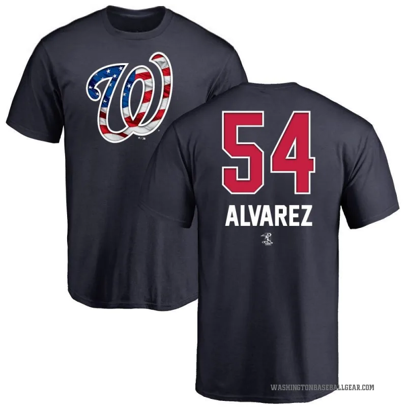Andrew Alvarez Men's Navy Washington Nationals Name and Number Banner Wave T-Shirt -