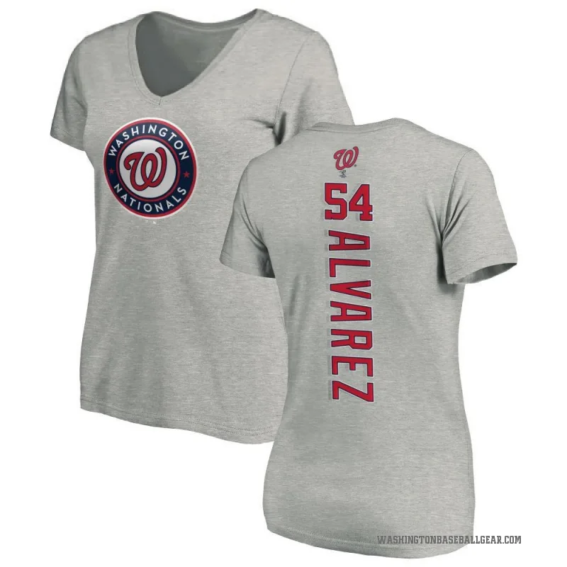 Andrew Alvarez Women's Ash Washington Nationals Backer Slim Fit T-Shirt -