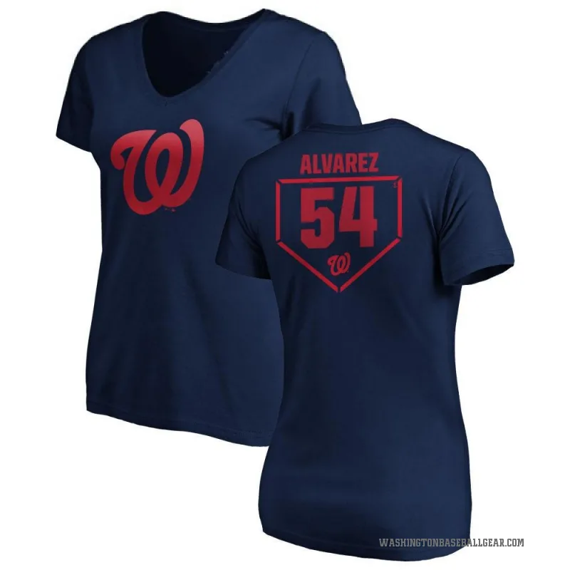 Andrew Alvarez Women's Navy Washington Nationals RBI Slim Fit V-Neck T-Shirt -