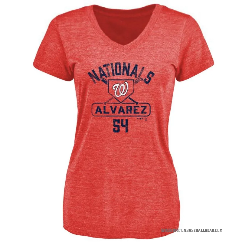 Andrew Alvarez Women's Red Washington Nationals Base Runner T-Shirt -