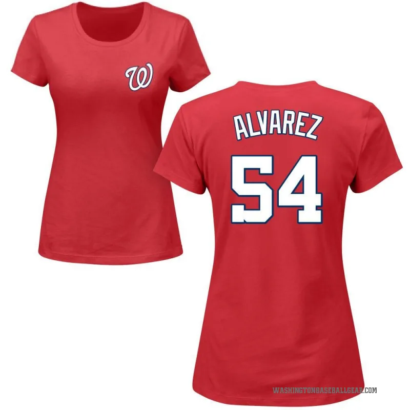 Andrew Alvarez Women's Red Washington Nationals Roster T-Shirt -
