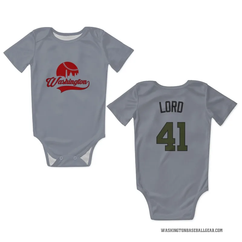 Brad Lord  Gray Washington Nationals  Newborn & Infant Bodysuit
