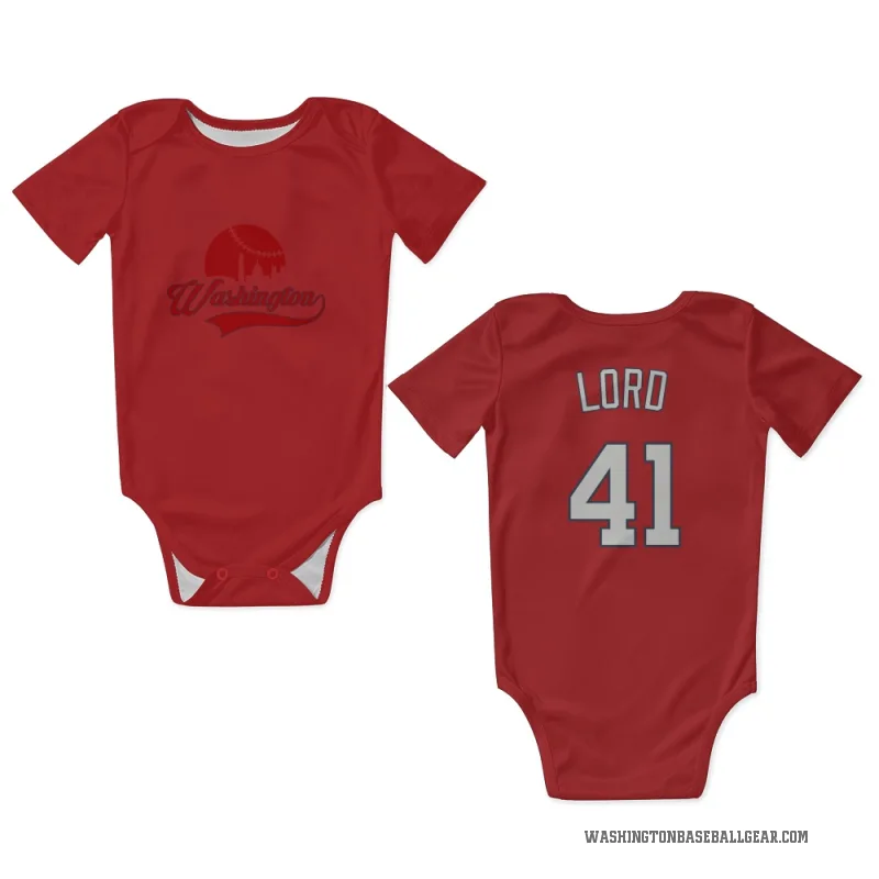 Brad Lord  Red Washington Nationals  Newborn & Infant Bodysuit