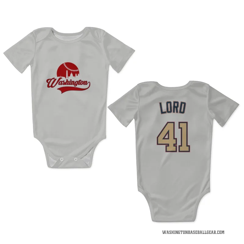 Brad Lord  White/Gold Washington Nationals  Newborn & Infant Bodysuit