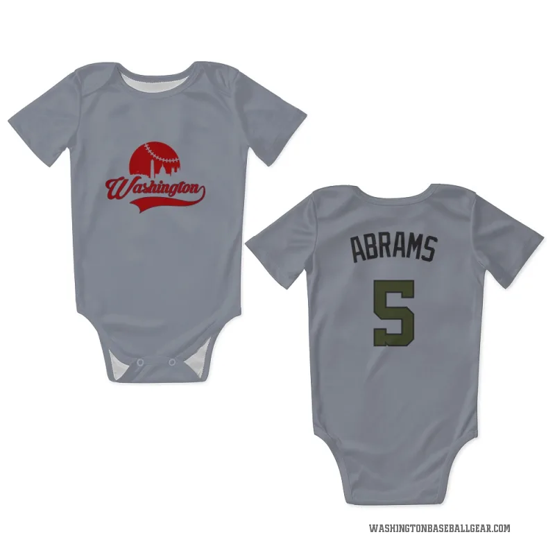 CJ Abrams  Gray Washington Nationals  Newborn & Infant Bodysuit