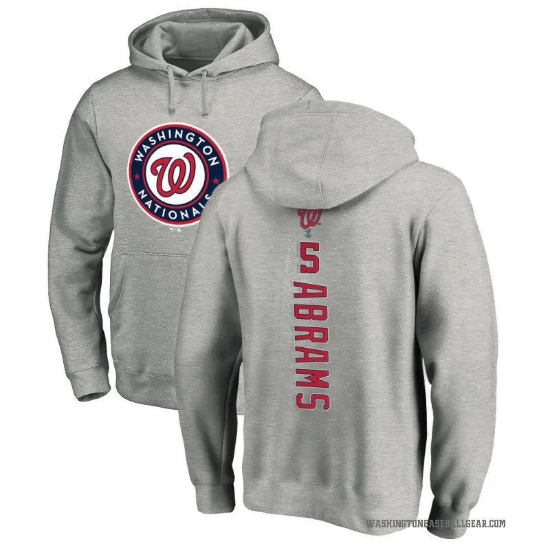 CJ Abrams Men's Washington Nationals Ash Backer Pullover Hoodie