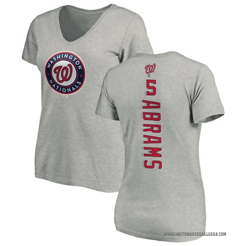 CJ Abrams Women's Ash Washington Nationals Backer Slim Fit T-Shirt -