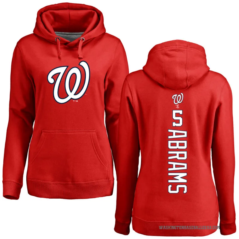 CJ Abrams Women's Red Washington Nationals Backer Pullover Hoodie