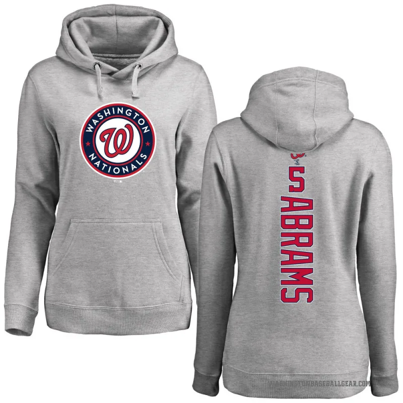 CJ Abrams Women's Washington Nationals Ash Backer Pullover Hoodie