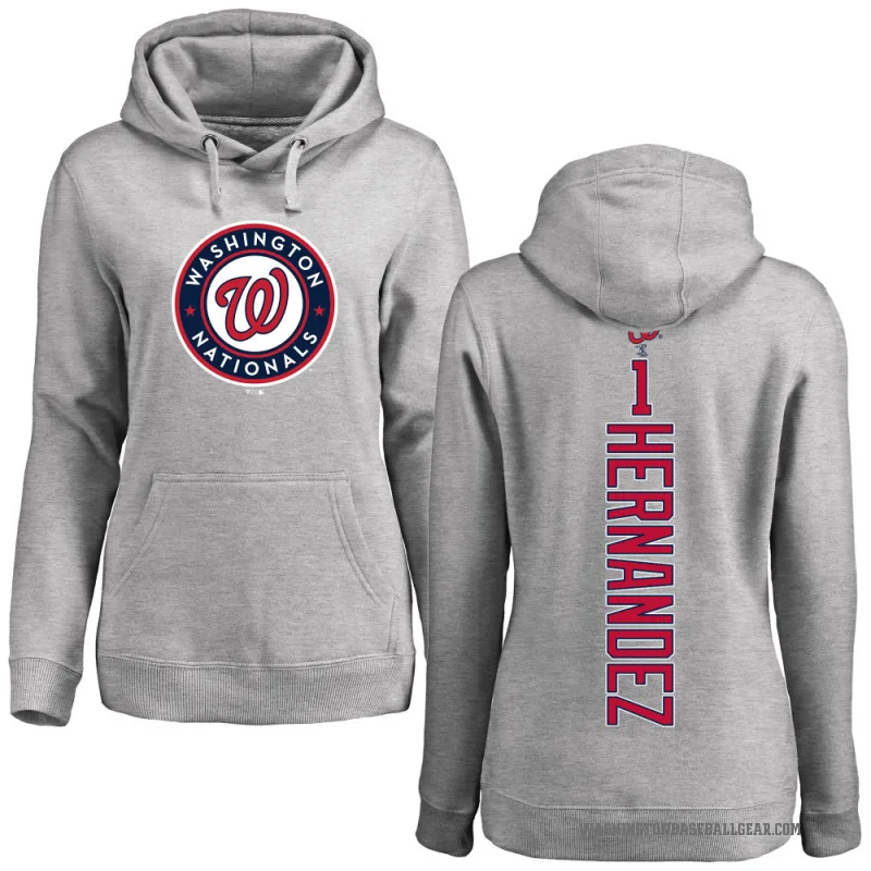 Cesar Hernandez Women's Washington Nationals Ash Backer Pullover Hoodie