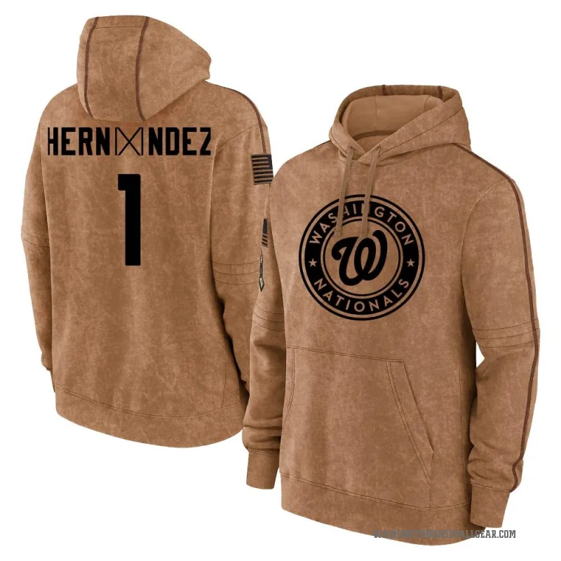 Cesar Hernandez Youth Brown Washington Nationals 2023 Salute to Service Club Pullover Hoodie