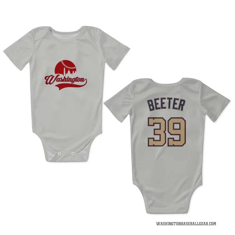 Clayton Beeter  White/Gold Washington Nationals  Newborn & Infant Bodysuit