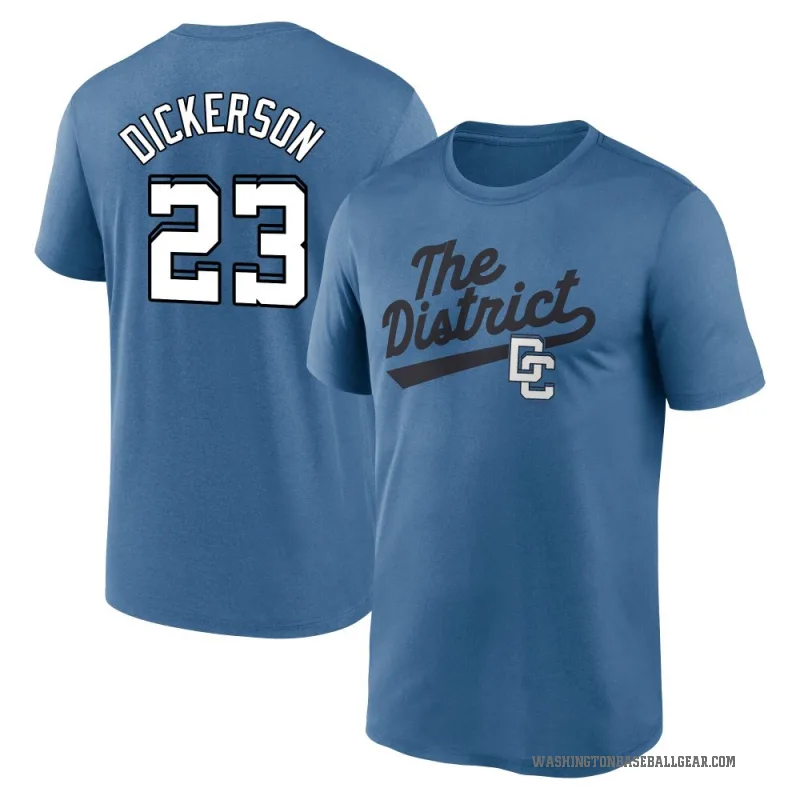 Corey Dickerson Men's Blue Washington Nationals 2025 City Connect Fuse Script Team Phrase Performance 2.0 T-Shirt