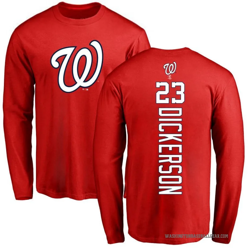 Corey Dickerson Men's Red Washington Nationals Backer Long Sleeve T-Shirt -