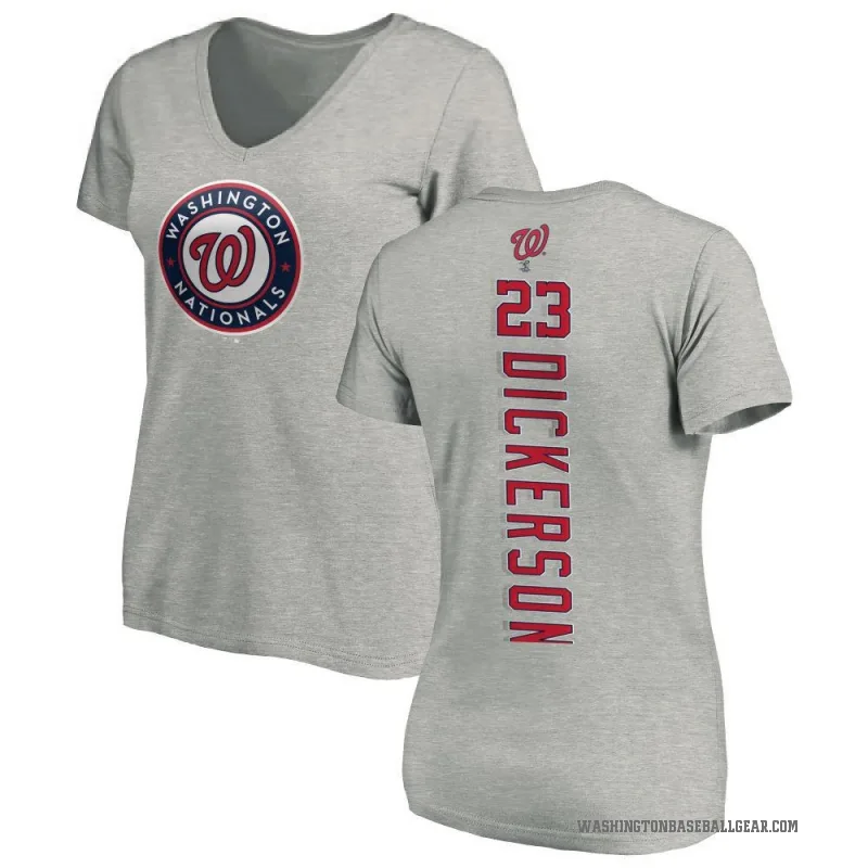 Corey Dickerson Women's Ash Washington Nationals Backer Slim Fit T-Shirt -