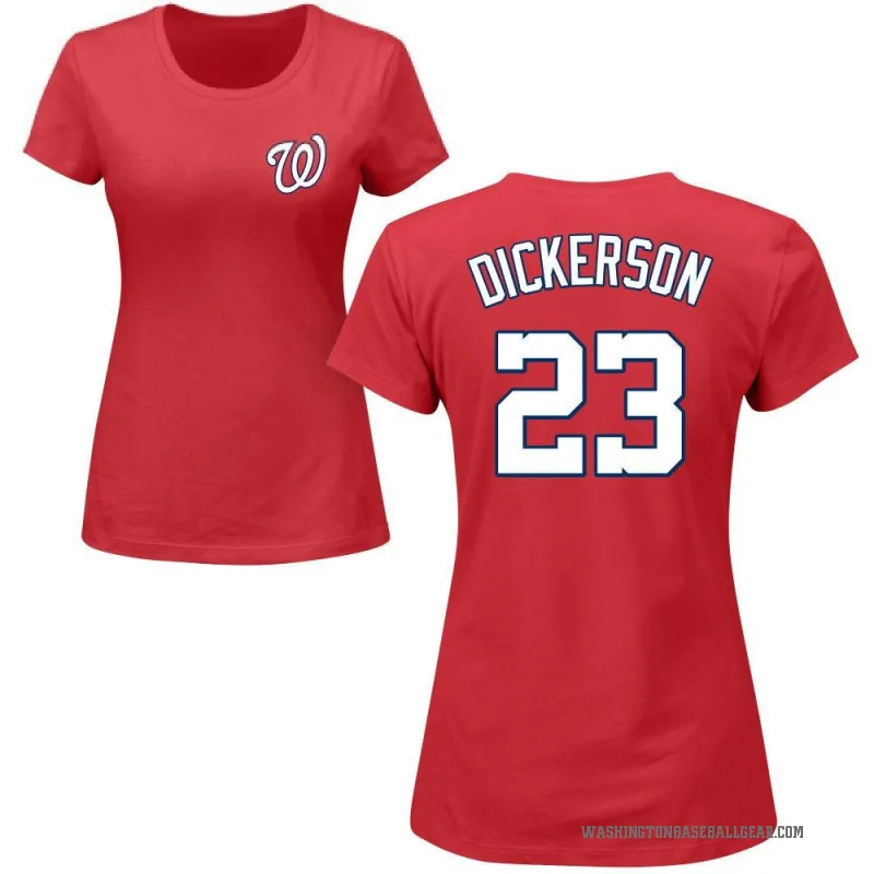 Corey Dickerson Women's Red Washington Nationals Roster T-Shirt -