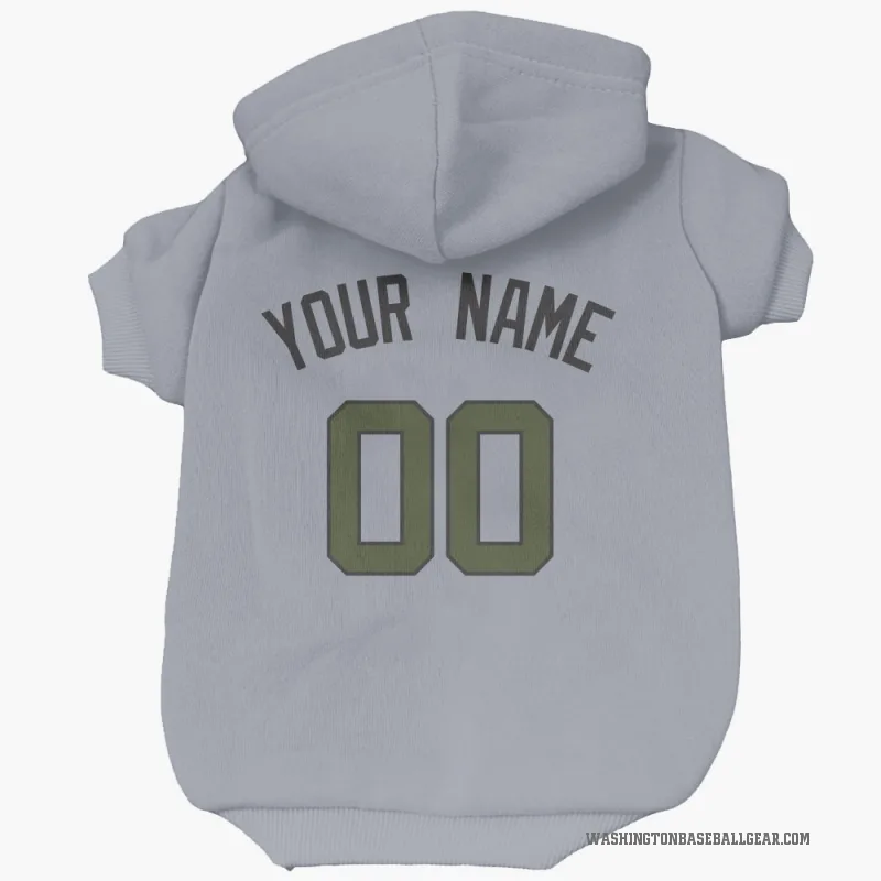 Custom  Gray Washington Nationals   Cat & Dog Pet Hoodie