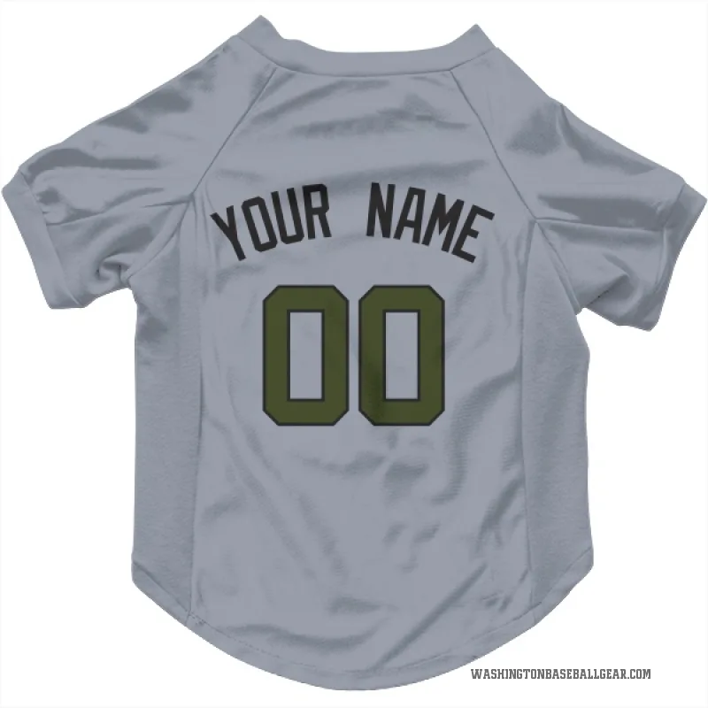 Custom  Gray Washington Nationals   Cat & Dog Pet Jersey