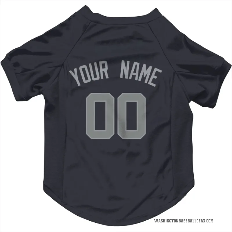 Custom  Gray Washington Nationals  Navy  Cat & Dog Pet Jersey