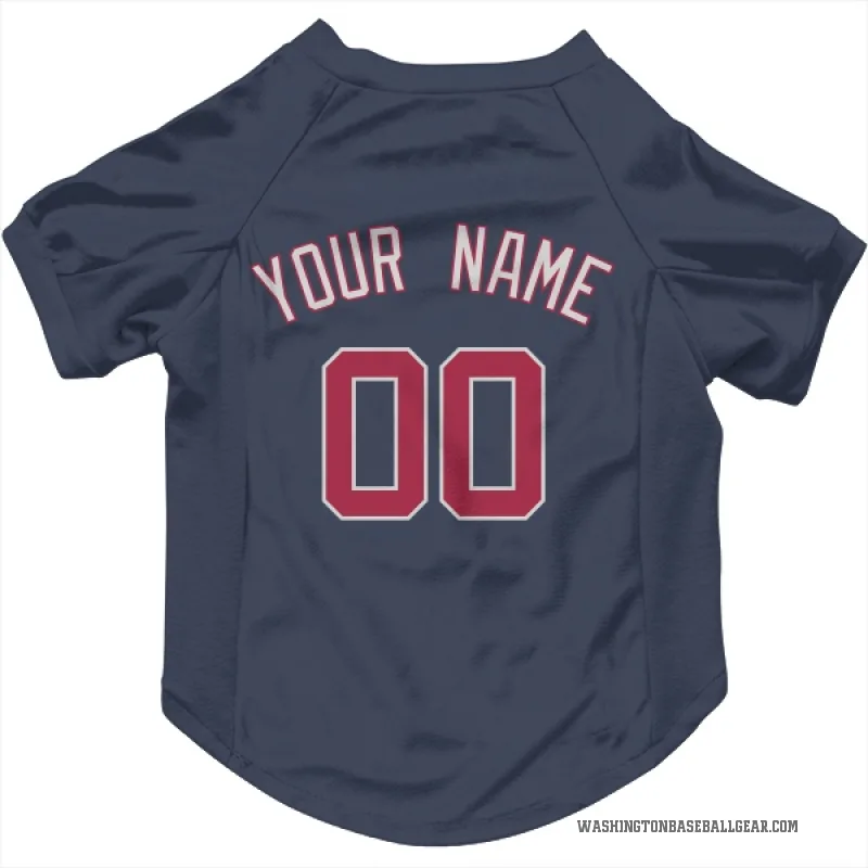 Custom  Navy Washington Nationals   Cat & Dog Pet Jersey