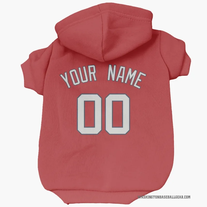 Custom  Red Washington Nationals   Cat & Dog Pet Hoodie