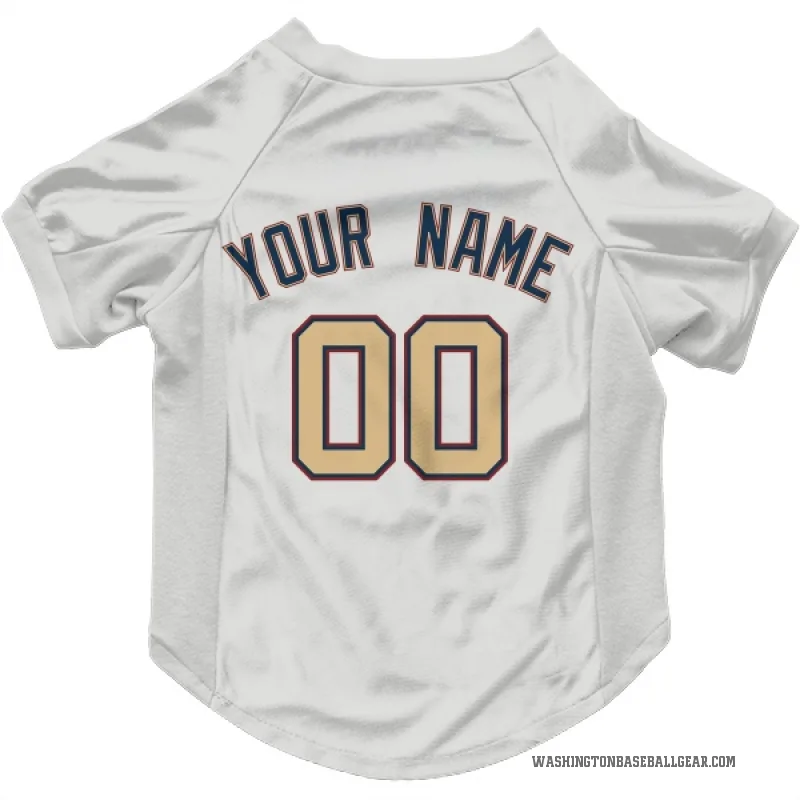 Custom  White/Gold Washington Nationals   Cat & Dog Pet Jersey