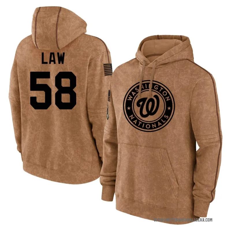 Derek Law Youth Brown Washington Nationals 2023 Salute to Service Club Pullover Hoodie