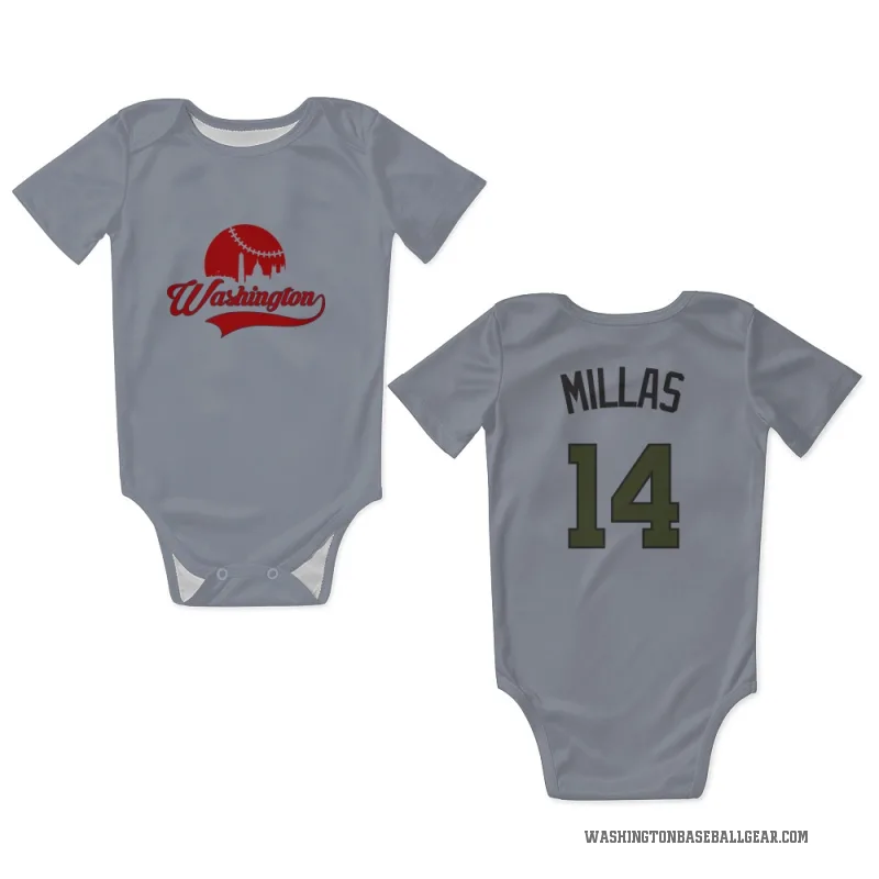 Drew Millas  Gray Washington Nationals  Newborn & Infant Bodysuit