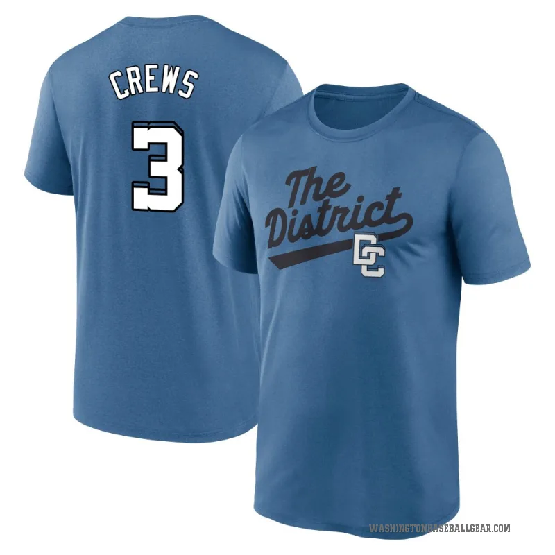 Dylan Crews Men's Blue Washington Nationals 2025 City Connect Fuse Script Team Phrase Performance 2.0 T-Shirt