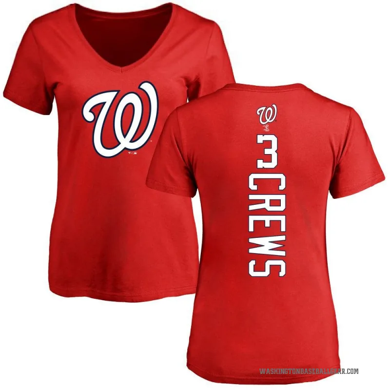 Dylan Crews Women's Red Washington Nationals Backer Slim Fit T-Shirt -