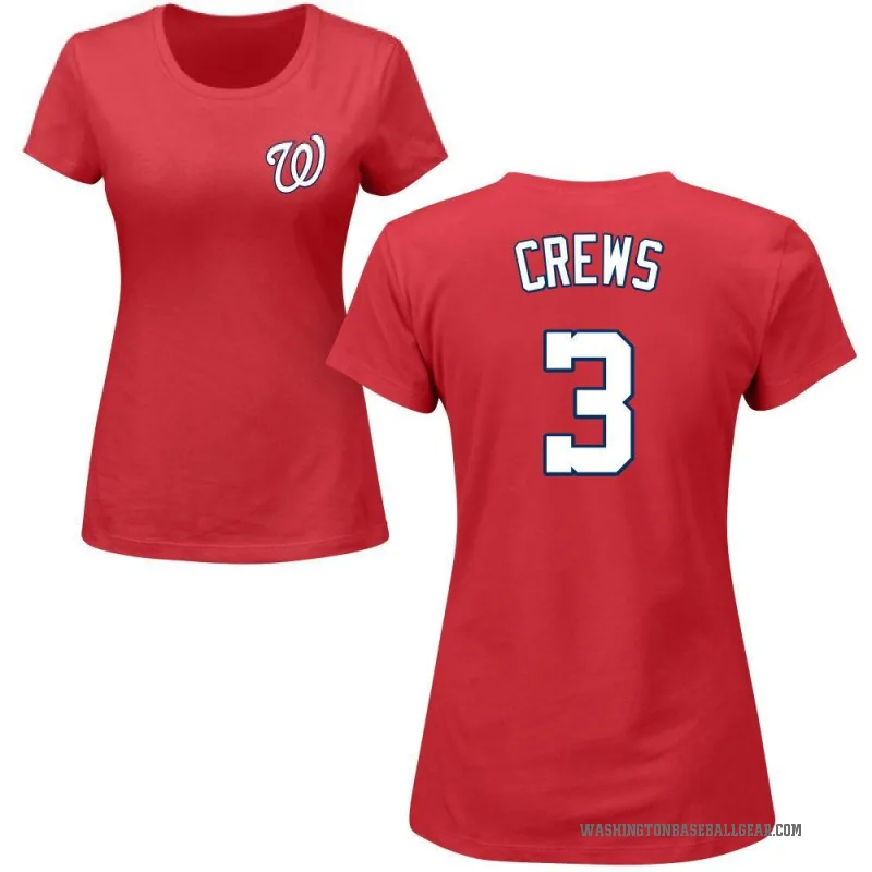 Dylan Crews Women's Red Washington Nationals Roster T-Shirt -