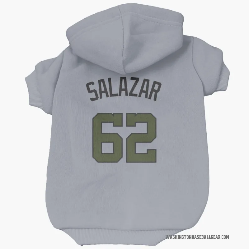 Eduardo Salazar  Gray Washington Nationals  Cat & Dog Pet Hoodie