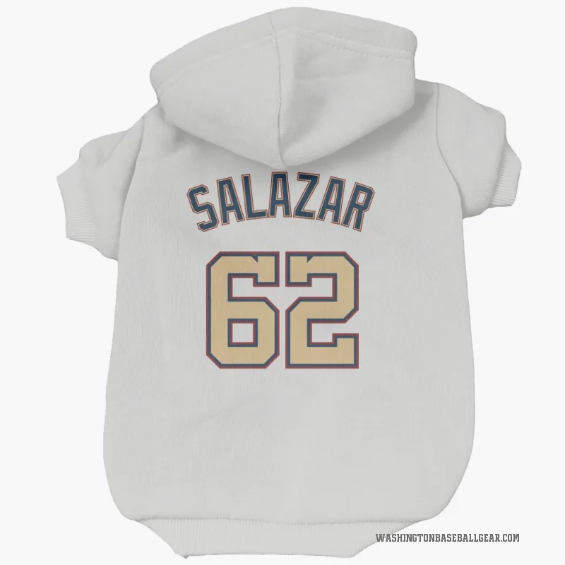 Eduardo Salazar  White/Gold Washington Nationals  Cat & Dog Pet Hoodie
