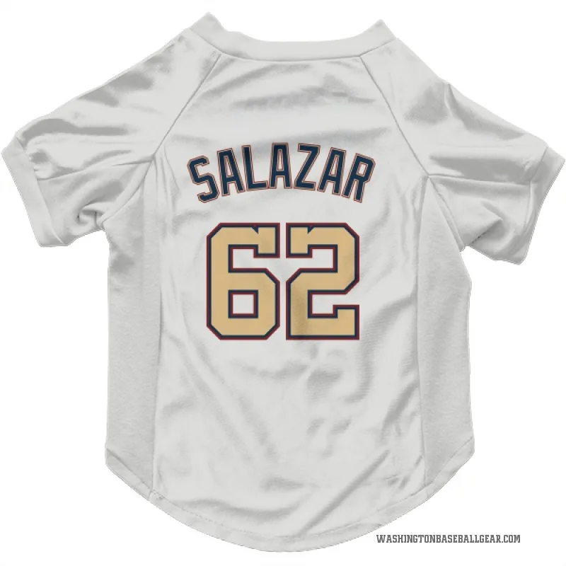 Eduardo Salazar  White/Gold Washington Nationals  Cat & Dog Pet Jersey
