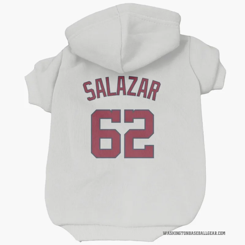 Eduardo Salazar  White Washington Nationals  Cat & Dog Pet Hoodie