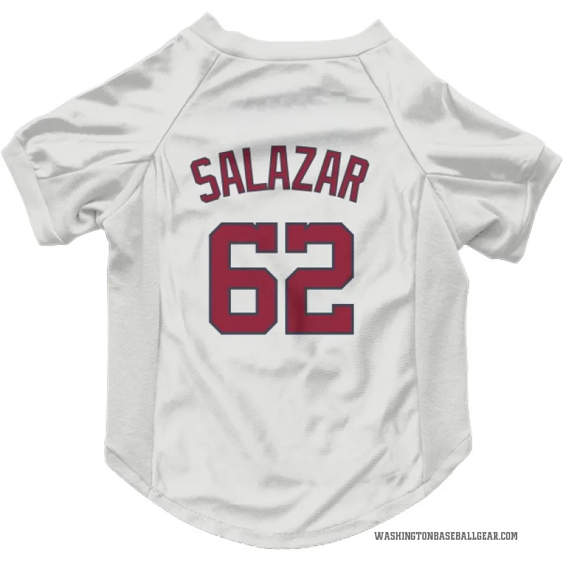 Eduardo Salazar  White Washington Nationals  Cat & Dog Pet Jersey