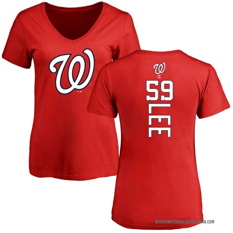 Evan Lee Women's Red Washington Nationals Backer Slim Fit T-Shirt -