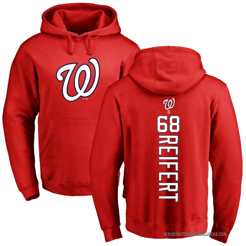 Evan Reifert Men's Red Washington Nationals Backer Pullover Hoodie