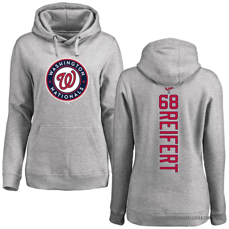 Evan Reifert Women's Washington Nationals Ash Backer Pullover Hoodie