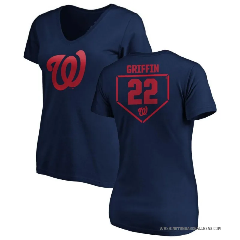 Foster Griffin Women's Navy Washington Nationals RBI Slim Fit V-Neck T-Shirt -