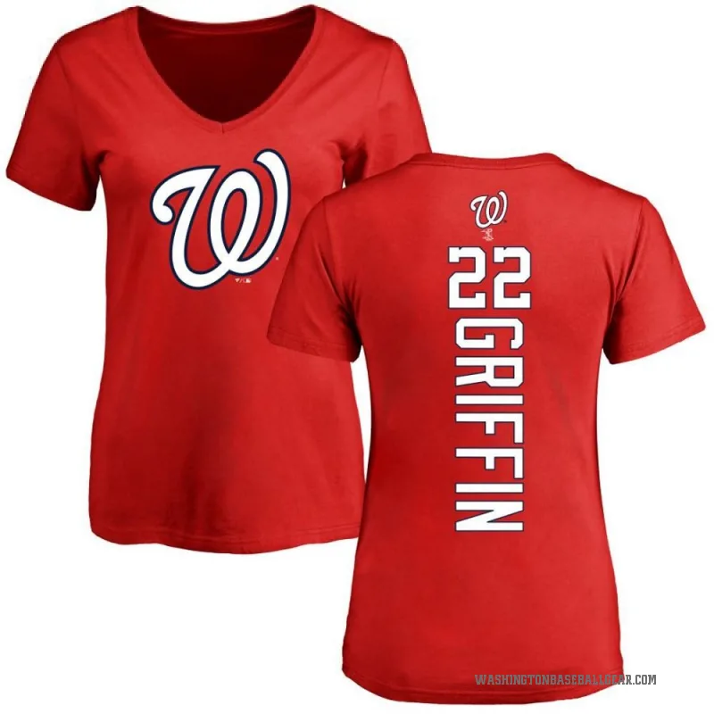 Foster Griffin Women's Red Washington Nationals Backer Slim Fit T-Shirt -