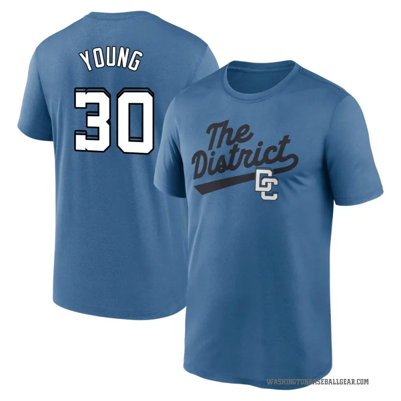 Jacob Young Men's Blue Washington Nationals 2025 City Connect Fuse Script Team Phrase Performance 2.0 T-Shirt
