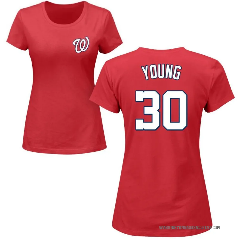 Jacob Young Women's Red Washington Nationals Roster T-Shirt -