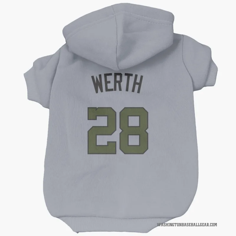 Jayson Werth  Gray Washington Nationals  Cat & Dog Pet Hoodie