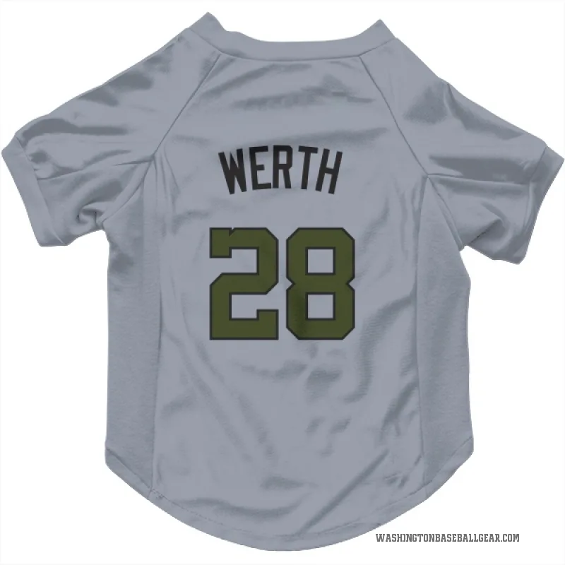 Jayson Werth  Gray Washington Nationals  Cat & Dog Pet Jersey